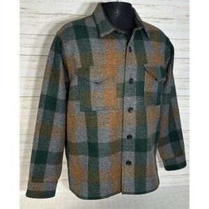 NEW! NWT! Filson Mackinaw Wool Jac Shirt | LARGE | Green / Orange / Gray Plaid